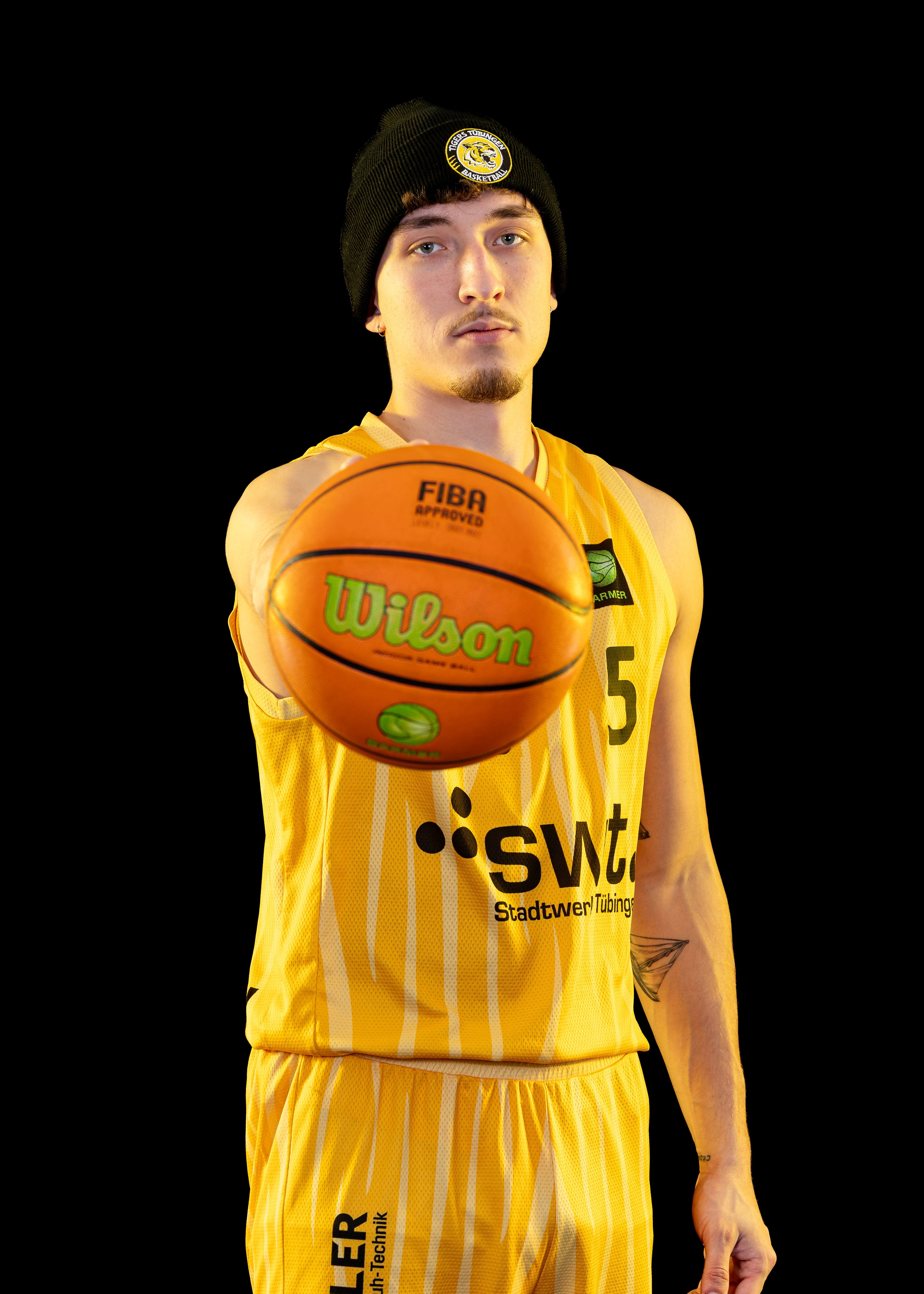 Beanie Kreislogo Schwarz