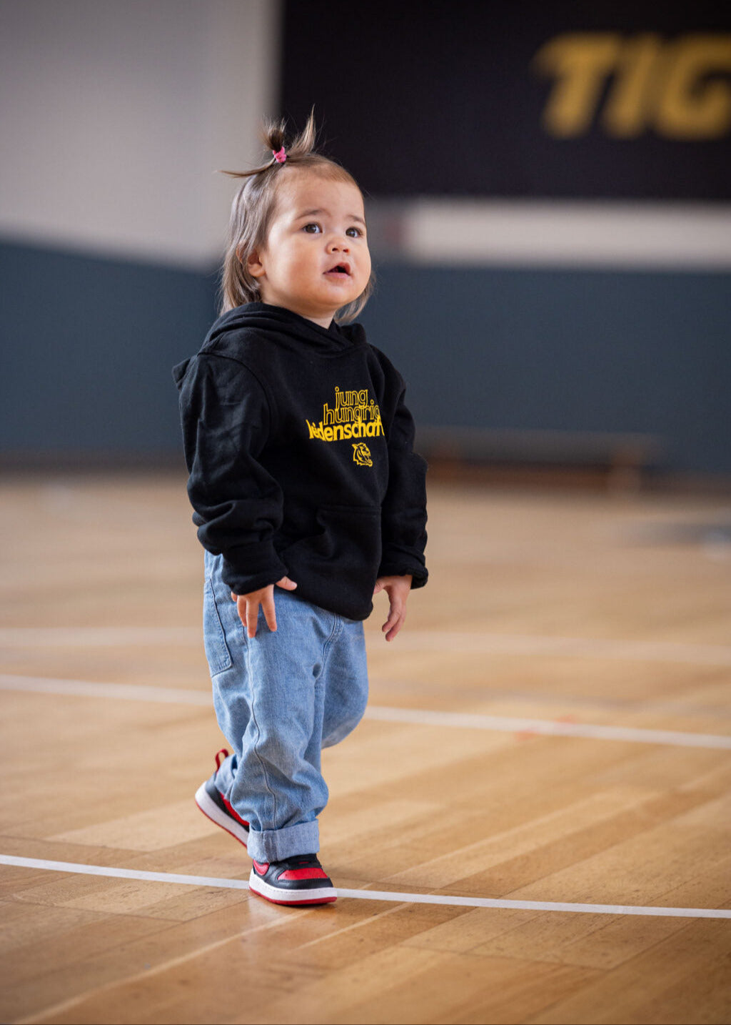 KIDS Hoodie jung, hungrig, leidenschaftlich schwarz