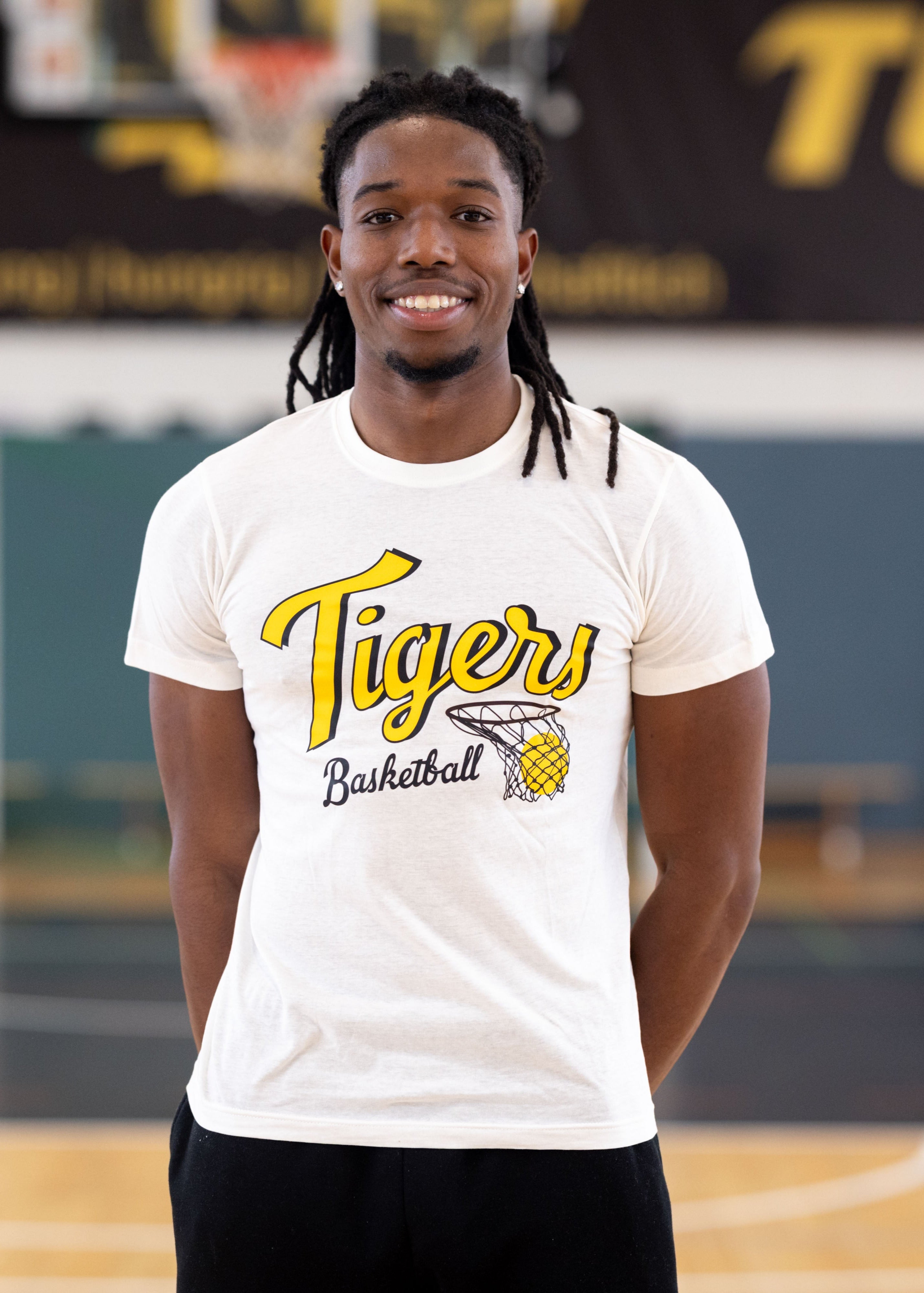 T-Shirt Tigers Basketball Kursiv Off-White