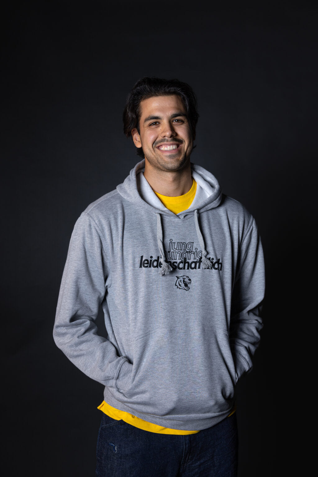 Hoodie Jung, hungrig, leidenschaftlich grau