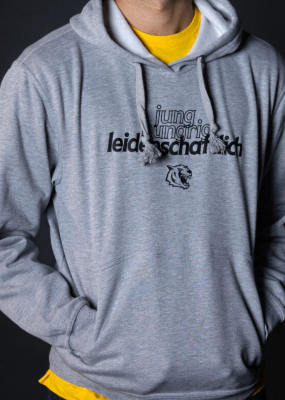 Hoodie Jung, hungrig, leidenschaftlich grau