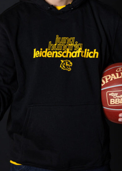 Hoodie Jung, hungrig, leidenschaftlich schwarz
